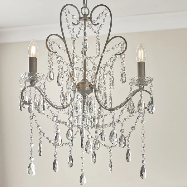 Żyrandol z kryształkami L&-195524 Light& pałacowy na łańcuchu srebrny