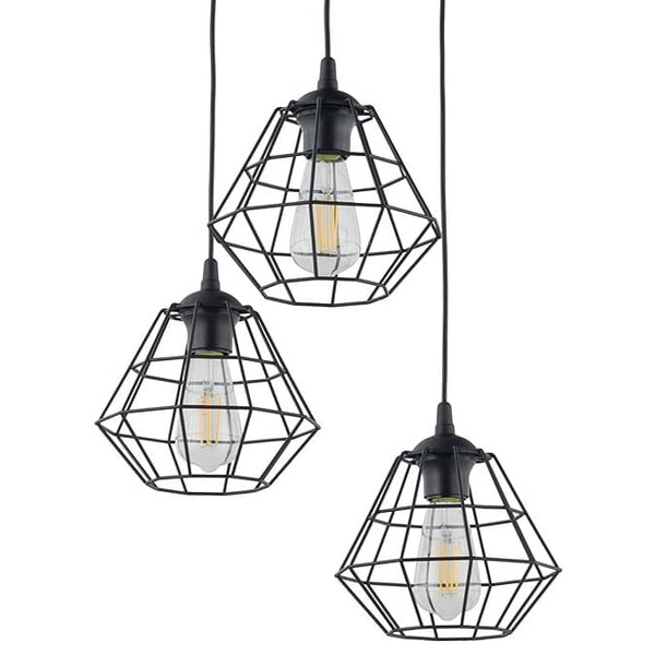 Druciana lampa wisząca kaskada Diamond 6204 TK Lighting loft czarna