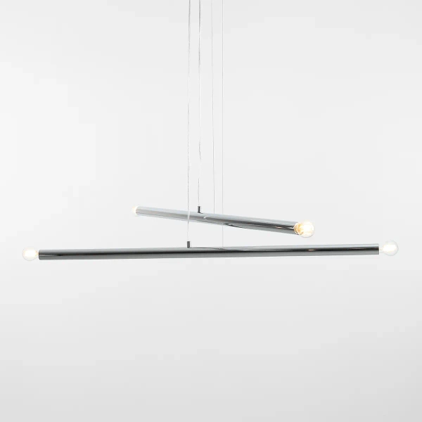Wisząca lampa metalowa TUBO 1072L4 nad wyspę tuba chrom