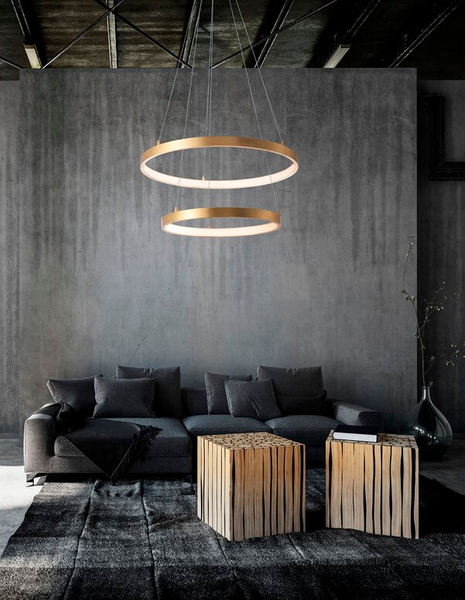 Nowoczesna lampa wisząca Nueve do sypialni LED 67W 3000K złota
