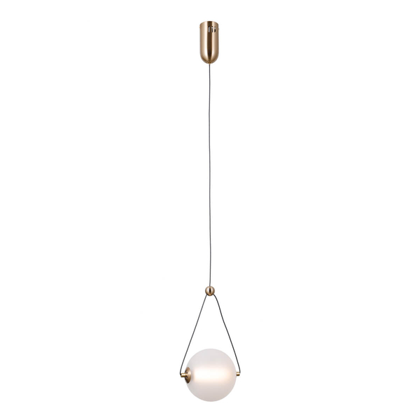 Lampa wisząca kula Rastia PND-34361-S-HBR-OPAL LED 6W 3000K biała złota