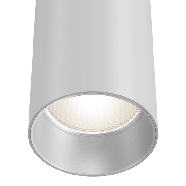 Zwisowa lampa nad wyspę metalowa tubka biała Focus OUTLET