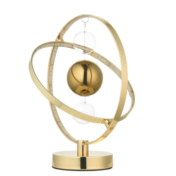 Metalowa lampa stołowa Muni 102609 LED 6,89W 3000K złoty przezroczysty