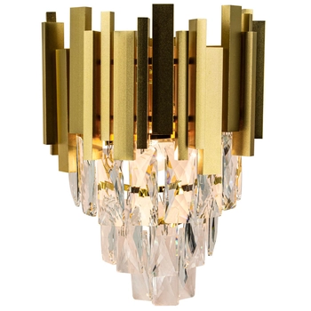 Kinkiet ścienny Valetta 6268/1 TR kryształowy do sypialni złoty