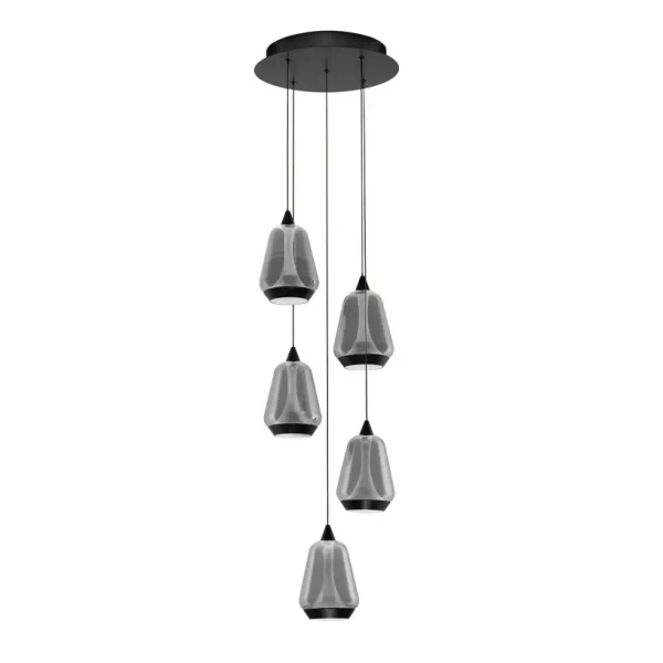 Nowoczesna zwisająca lampa RORIZNO LE45111 LED 40W 3000K szaro czarna