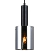 Wisząca LAMPA loftowa SARDO PND-5581-1-BK+SG Italux skandynawska OPRAWA szklany ZWIS okrągła tuba przydymiona czarna