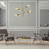 LAMPA wisząca MADALYN MDM3582/6 AB Italux sticks OPRAWA industrialna ZWIS żarówki bulbs loft antyczny brąz