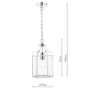 Wisząca lampa do salonu na łańcuchu szklany chrom Aled OUTLET