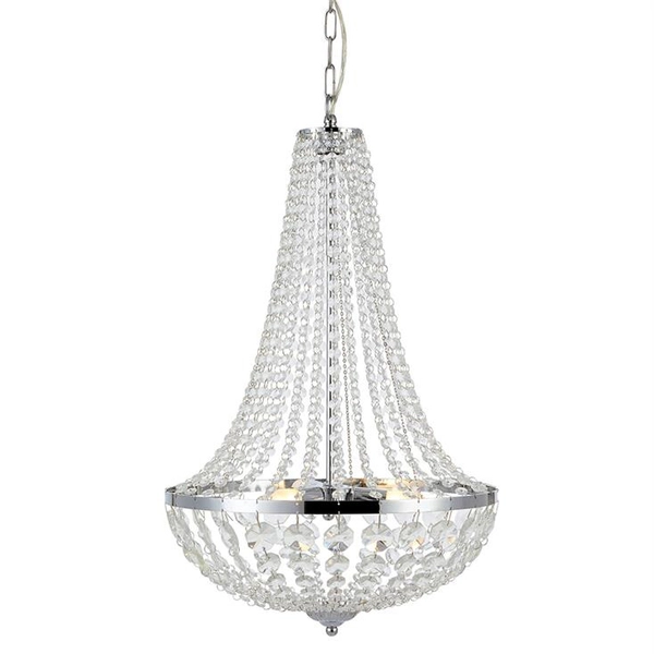 Wisząca lampa kryształowa Granso107551 pokojowa łańcuszki ip44 chrom