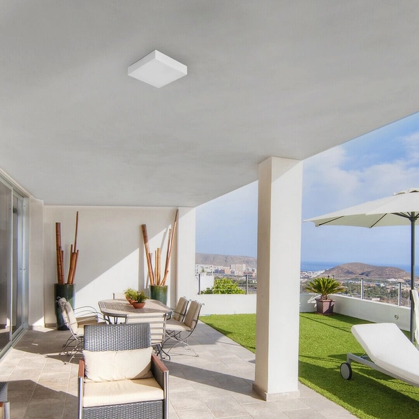 Plafon LAMPA łazienkowa TARTU 7896 Rabalux kwadratowa OPRAWA sufitowa LED 24W 2800K - 6000K plafoniera metalowa IP44 biała