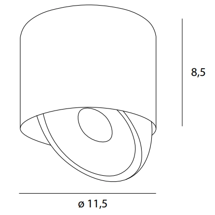 Sufitowa lampa metalowa tubka VECTOR C0266 LED 10W 3000K tuba czarna