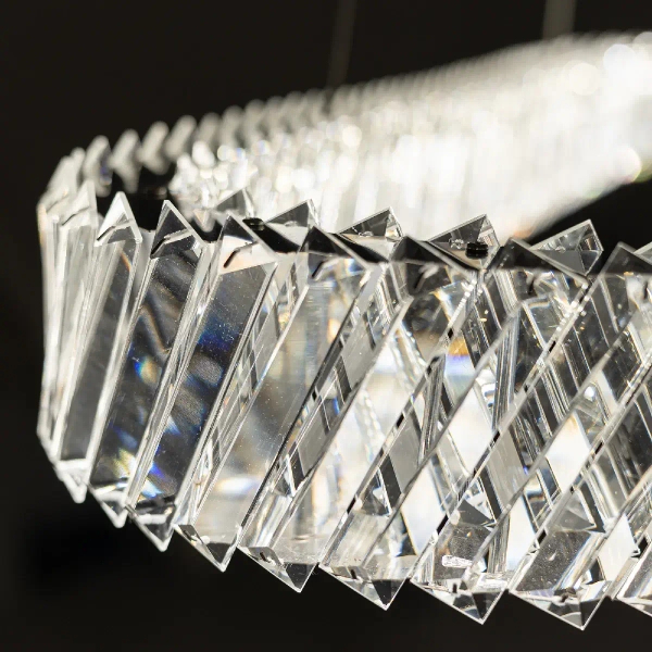 Owalna lampa wisząca LUXORA 11707 LED 40W 3000K kryształowa nikiel