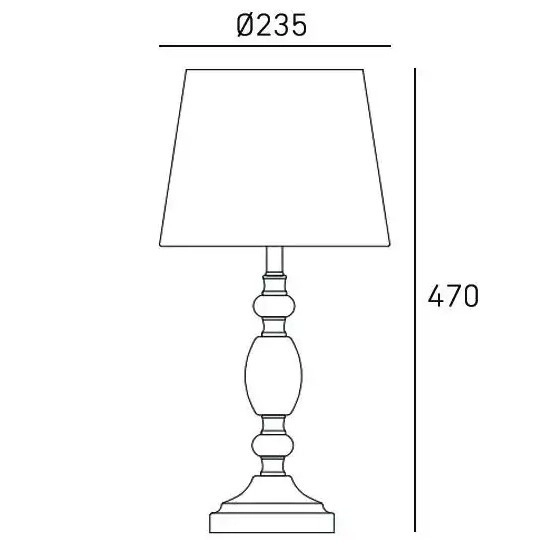 Klasyczna LAMPKA biurkowa MONACO T01885WH Cosmolight stojąca LAMPA abażurowa do sypialni biała
