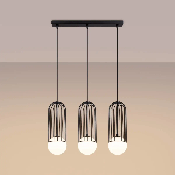 Lampa zwis na belce Brina SL.1334 Sollux kule nieregularna czarna