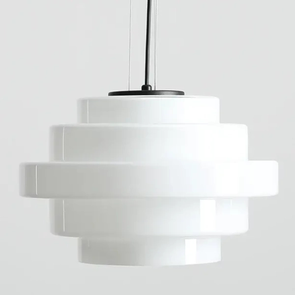 Wisząca lampa szklana FILO 9015G1 do sypialni biała czarna
