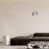 Łukowa lampa podłogowa Tirocinio ABR-LP-TIR do salonu marmurowa biała