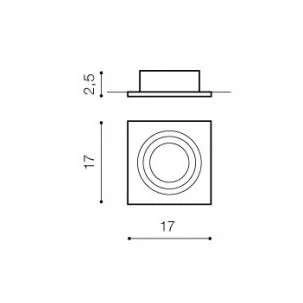 Lampa sufitowa Siro AZ0768 kwadratowa wpust metalowy regulowany biały