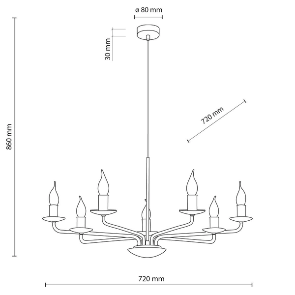 Lampa zwisowa do salonu Limal 10254 świecznikowa metalowa beżowa