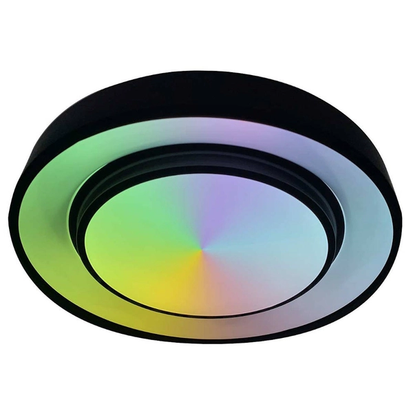 Okrągła LAMPA sufitowa SULLY 41368-24 Globo metalowy plafon LED RGB 24W 3000K - 6500K czarny