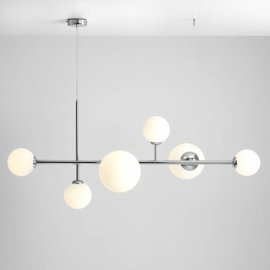 Nowoczesna lampa wisząca DIONE 1092K4 Aldex 6-punktowa chrom