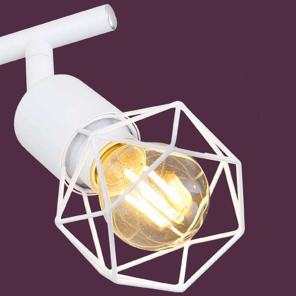 Druciana LAMPA sufitowa XARA I 54802W-2 Globo metalowa OPRAWA industrialny plafon reflektorki białe