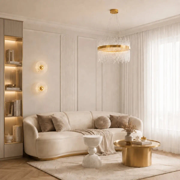 Wisząca lampa crystals HESTIA złota ST-4999-60 1xLED 35W 3000K glamour