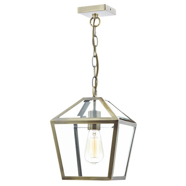 Wisząca lampa Churchill CHU0175 Dar Lighting latarenka antyczny mosiądz
