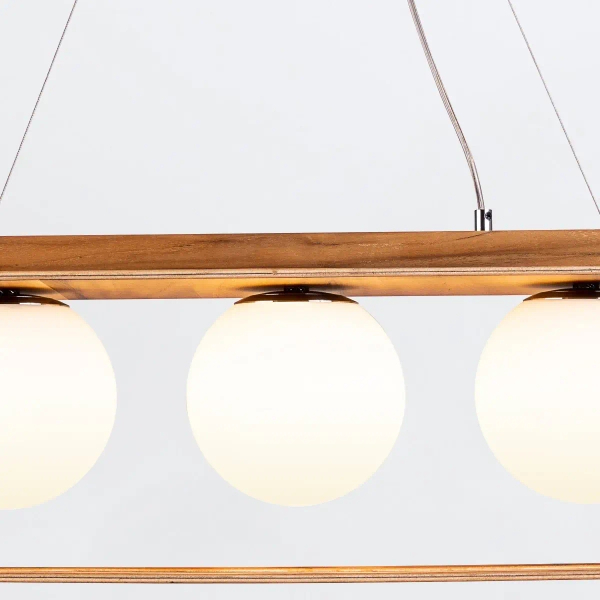 Potrójna lampa wisząca kule Sfera QN-SFERA-3P-TEAK brązowy biały
