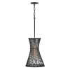 Ażurowa lampa wisząca Twyla QN-TWYLA-1P-BK tuba rattan czarny