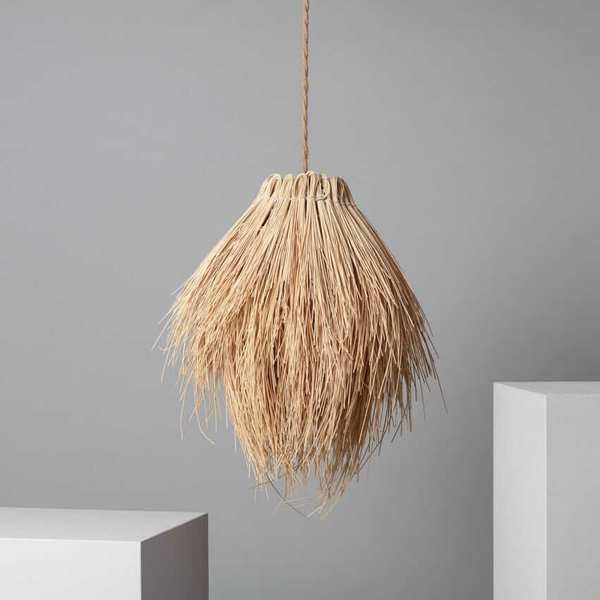 Salonowa lampa wisząca Boho ABR-NLW33-BH-E27 pleciona ratan naturalny