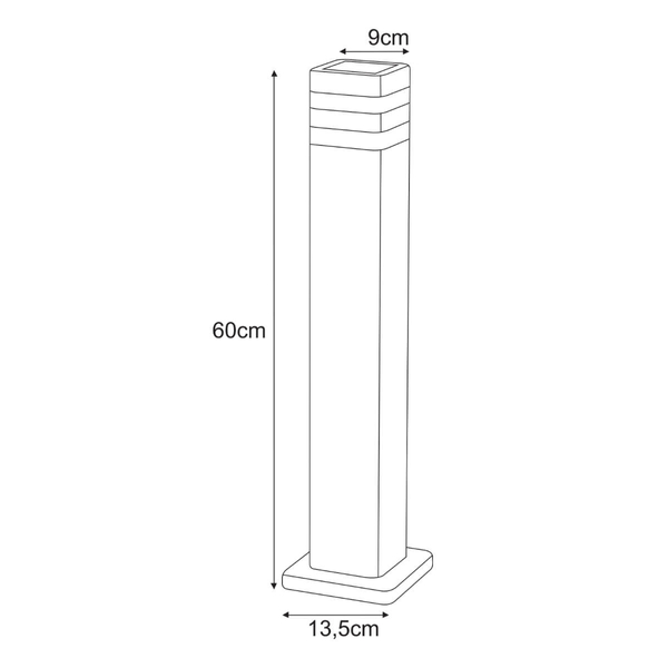Podłużna lampa ogrodowa Tamiza K-8208 Kaja IP44 słupek metalowa czarna