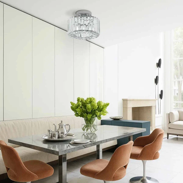 Glamour plafon natynkowy Vetro LP-2910/1C CH okrągły chrom