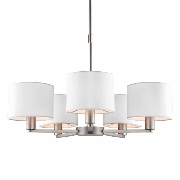 Wielopunktowa lampa wisząca Daley 60257 Endon abażury biały srebrny