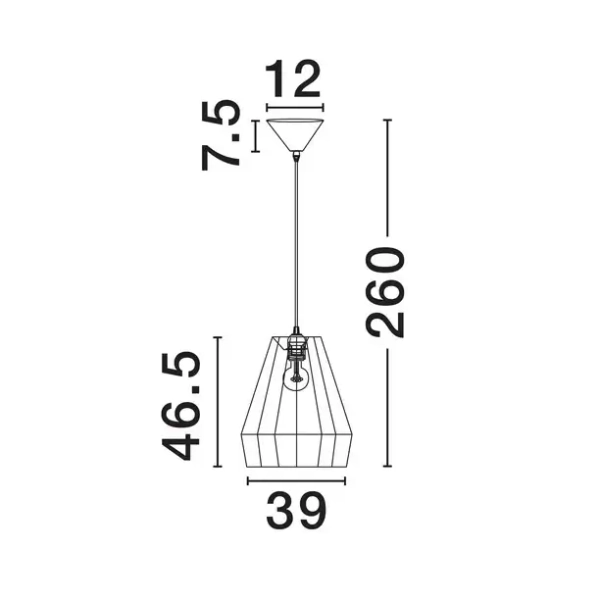 Sznurkowa lampa wisząca GRANIVO LE45348 boho drewniana brązowa