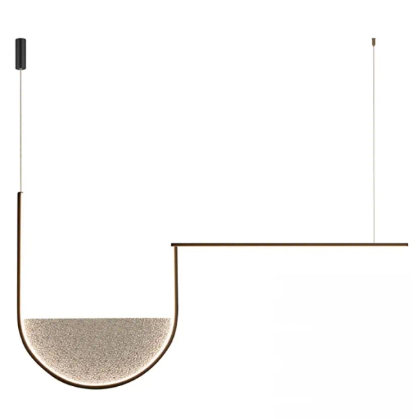 Salonowa wisząca lampa 23170 LED 35W 3000-4000k półpierścień czarny