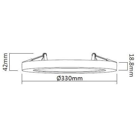 Wpust LAMPA sufitowa YORK LP-330/1C 4WH Light Prestige metalowa OPRAWA okrągła LED 24W 4000K wpuszczana biała