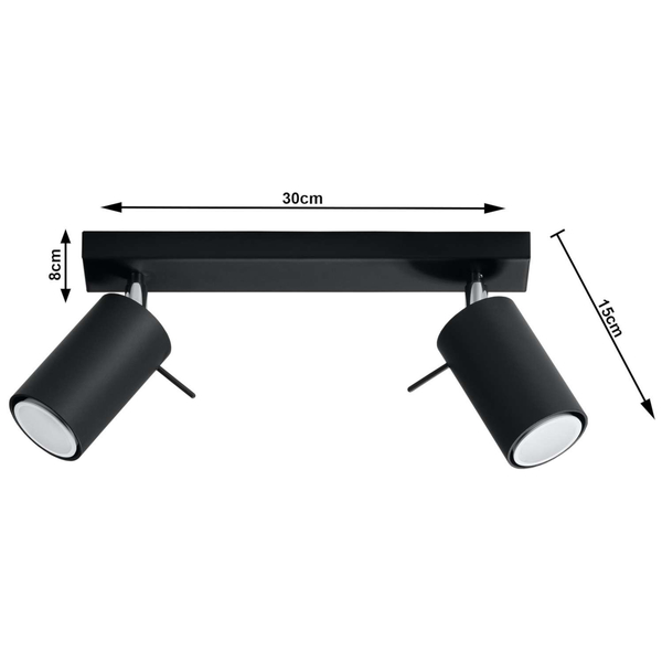 Spot LAMPA sufitowa SL.0092 regulowana OPRAWA reflektorowa listwa metalowa czarna