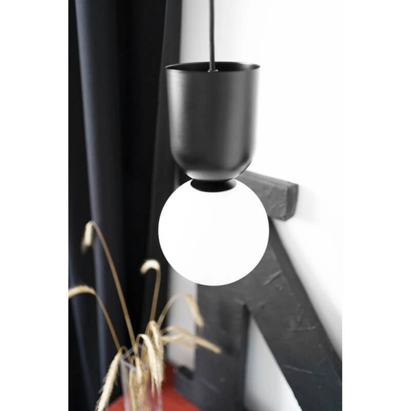 Szklana wisząca lampa nad wyspę Luoti LUA122P0 czarna biała