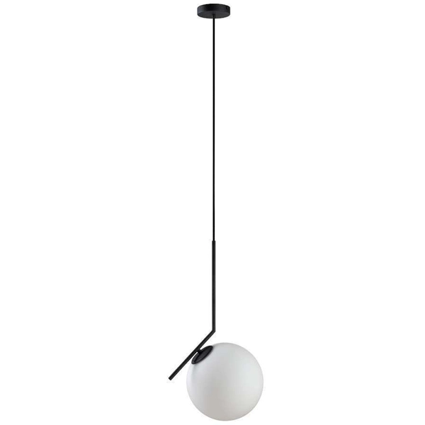 LAMPA wisząca CONDI MDM-7475/1-M-G MDECO szklana OPRAWA modernistyczny zwis kula ball mosiądz biała