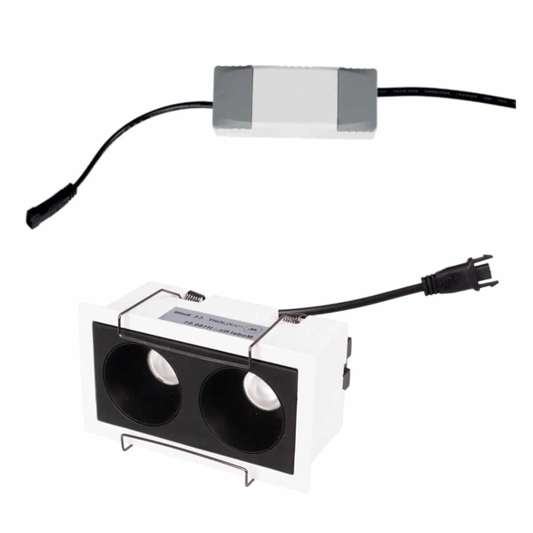 Wpustowa lampa z zasilaczem i modułem LED Modular H180.01 + HM180 2L + HT180 6W ON/OFF Maxlight LED 6W 3000K czarna biała