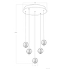 Wisząca lampa LED EDEM AZ6017 21W 3000K szklana czarna przezroczysta
