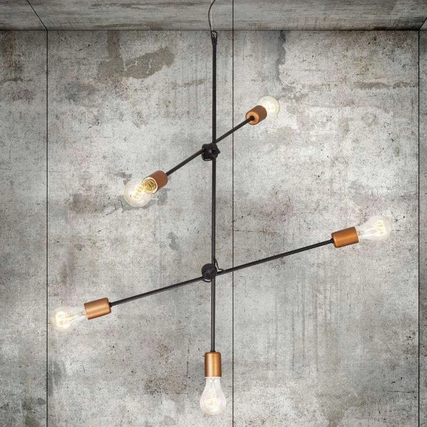 Miedziana LAMPA wisząca STICKS 6270 Nowodvorski zwis OPRAWA metalowa MOLECULAR molekuły pałąk miedź czarny