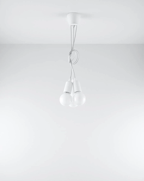 LAMPA wisząca SL.0570 pająk OPRAWKA zwis industrialny biały