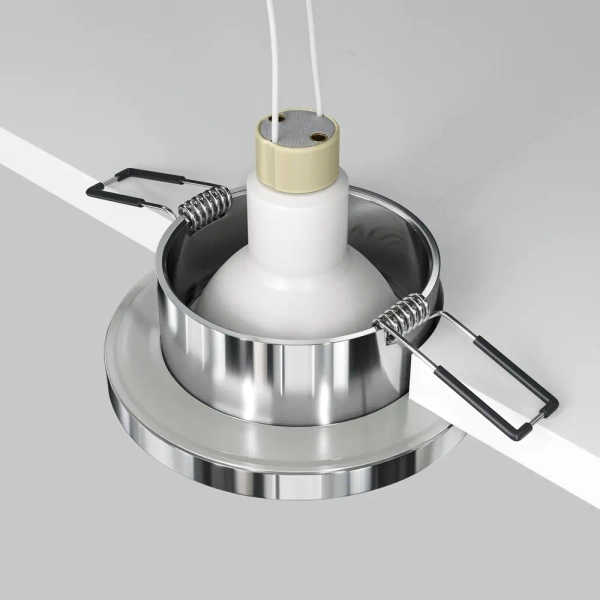 Lampa do łazienki sufitowa Stark DL083-01-GU10-RD-S IP65 wpust srebrna