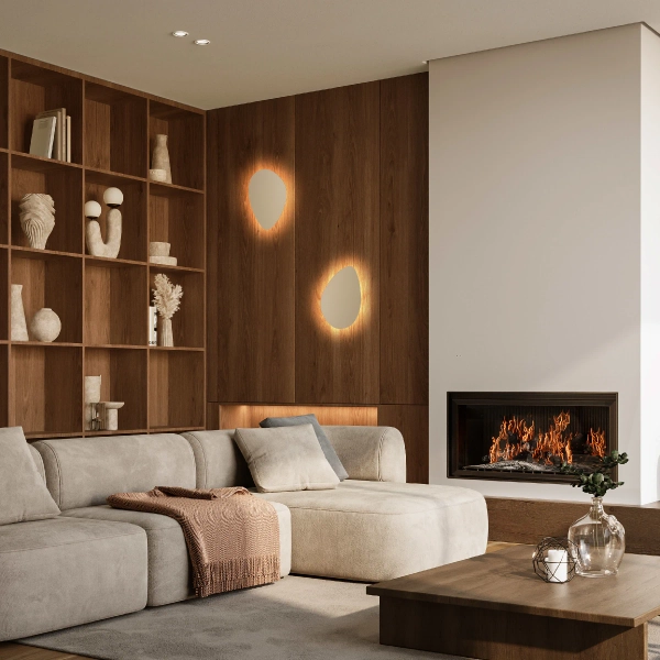 Dekoracyjny kinkiet ścienny Stone Sabia 10704 do salonu metalowy beżowy