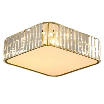 Sufitowa lampa glamour CGVETSQ kwadratowy plafon złoty nad łóżko