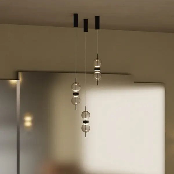 Kulista lampa wisząca Double Moon MOD478PL-L8B3K czarna LED 8W 3000K nad stół