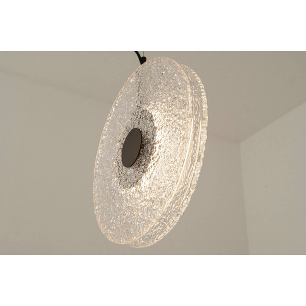 Okrągła lampa wisząca 23075 LED 11W 3000K dysk szklany czarny