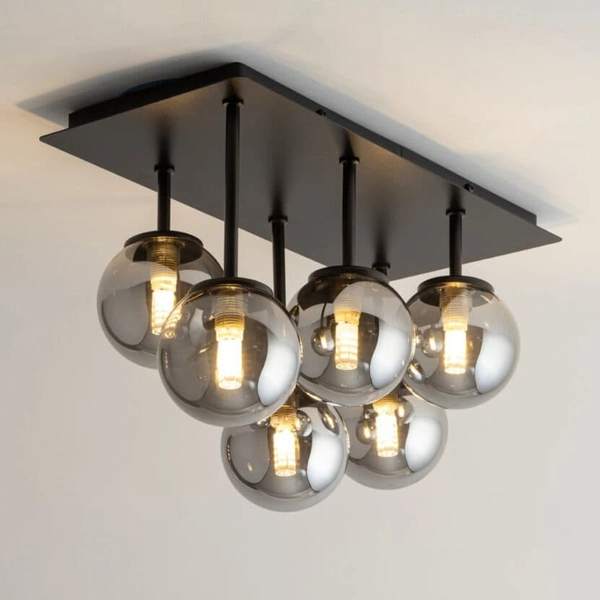 Molekułowa lampa sufitowa Tulia 33500 Sigma szklane kule przydymiona