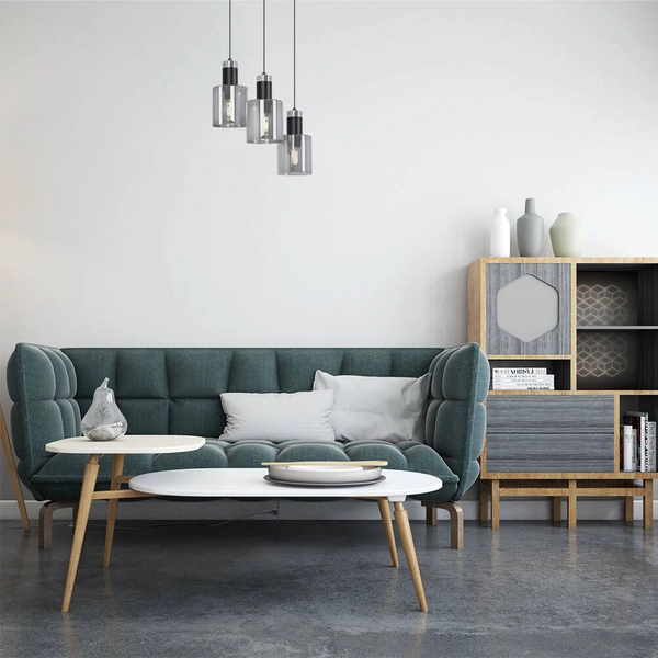 Wisząca lampa nad wyspę Brus K-5252 Kaja kaskadowa metalowa grafitowa